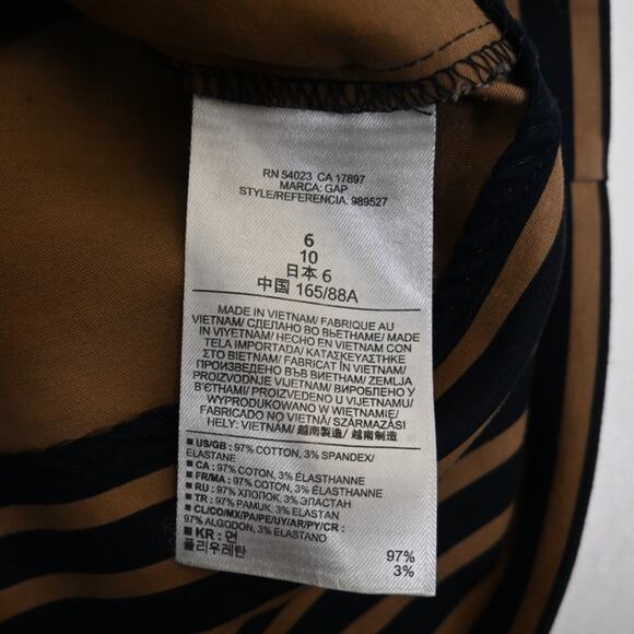 GAP Womens 6 Fit and Flare Navy Camel Striped Dress - Picture 10 of 11